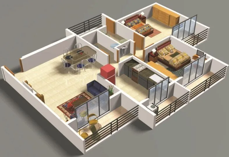2BHK Floor Plan