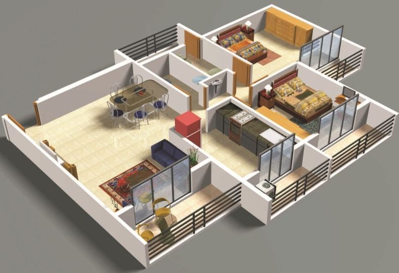 2BHK Floor Plan
