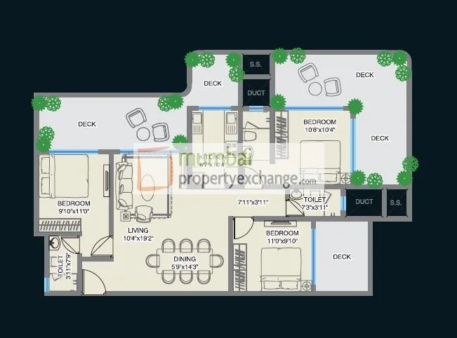 2BHK Flats on Rent in MM Spectra, Chembur