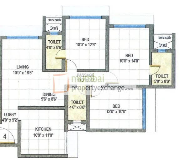 3BHK Floor Plan
