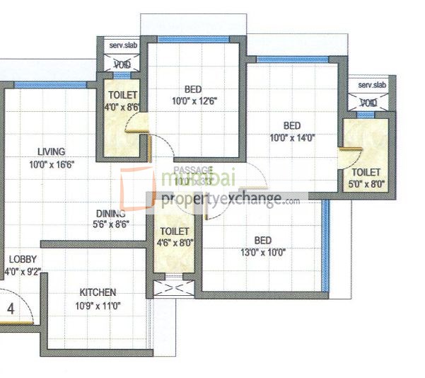 3BHK Floor Plan