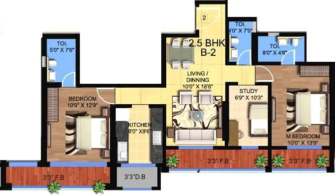 Hillcrest 2.5BHK Wing B