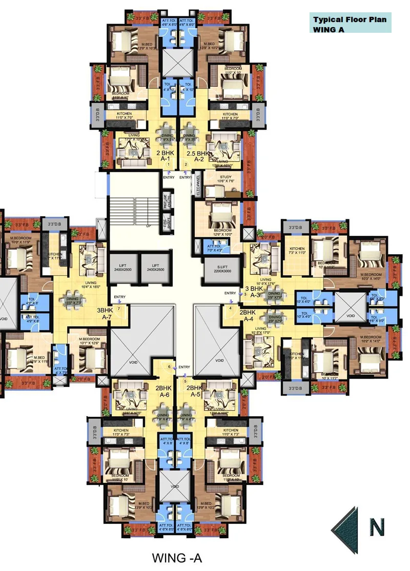 Hillcrest Wing A Typical Floor Plan