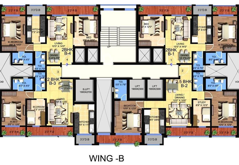 Hillcrest Wing B Typical Floor Plan