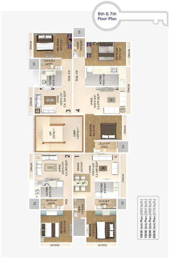 6-7 Floor Plan