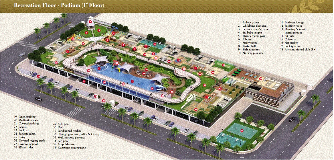 Sai Mannat Recreation Podium Level Plan