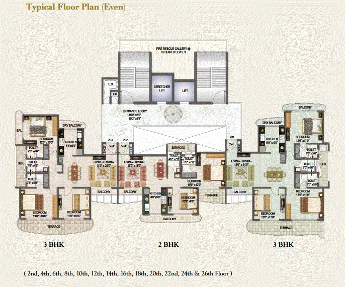 Sai Mannat Typical Floor Plan Wing B-D Even
