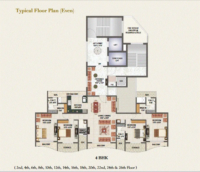 Sai Mannat Typical Floor Plan Wing C - Even