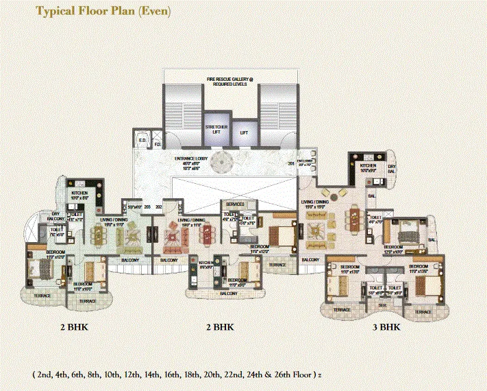 Sai Mannat Typical Floor Plan Wing E - Even