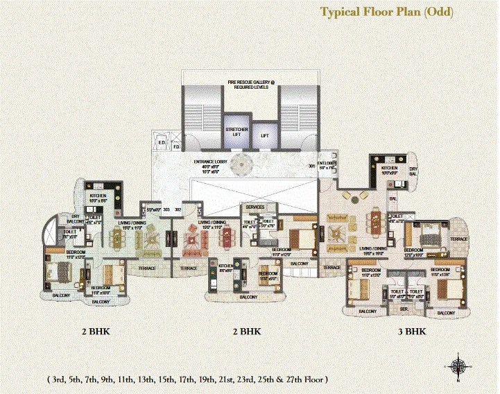 Sai Mannat Typical Floor Plan Wing E - Odd