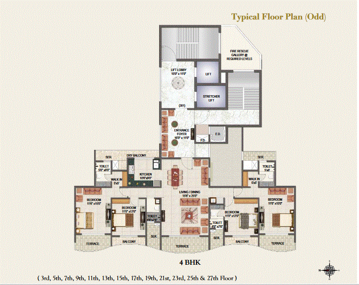 Sai Mannat Typical Floor Plan Wing C - Odd