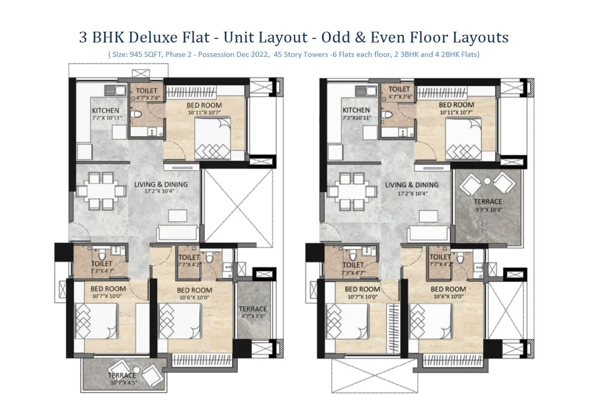 4 Adhiraj Samyama 3BHK Deluxe Odd- Even Plan Phase 2