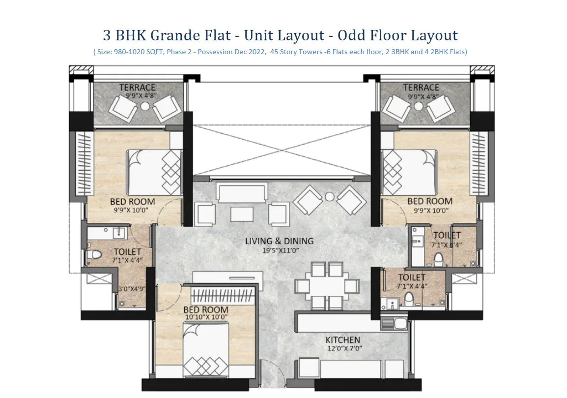 5 Adhiraj Samyama 3BHK Grande Odd Plan Phase 2