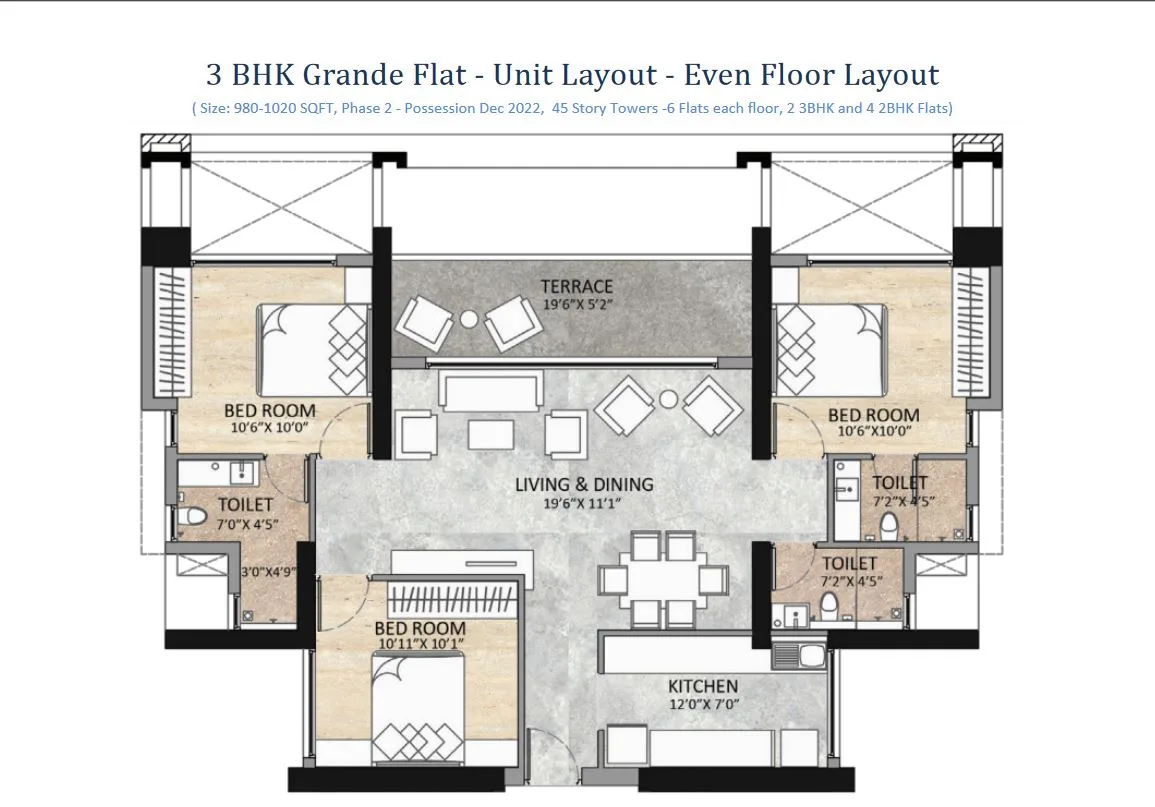 6 Adhiraj Samyama 3BHK Grande Even Plan Phase 2