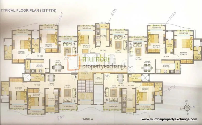 Wing A 1st - 7Th Floor Plan