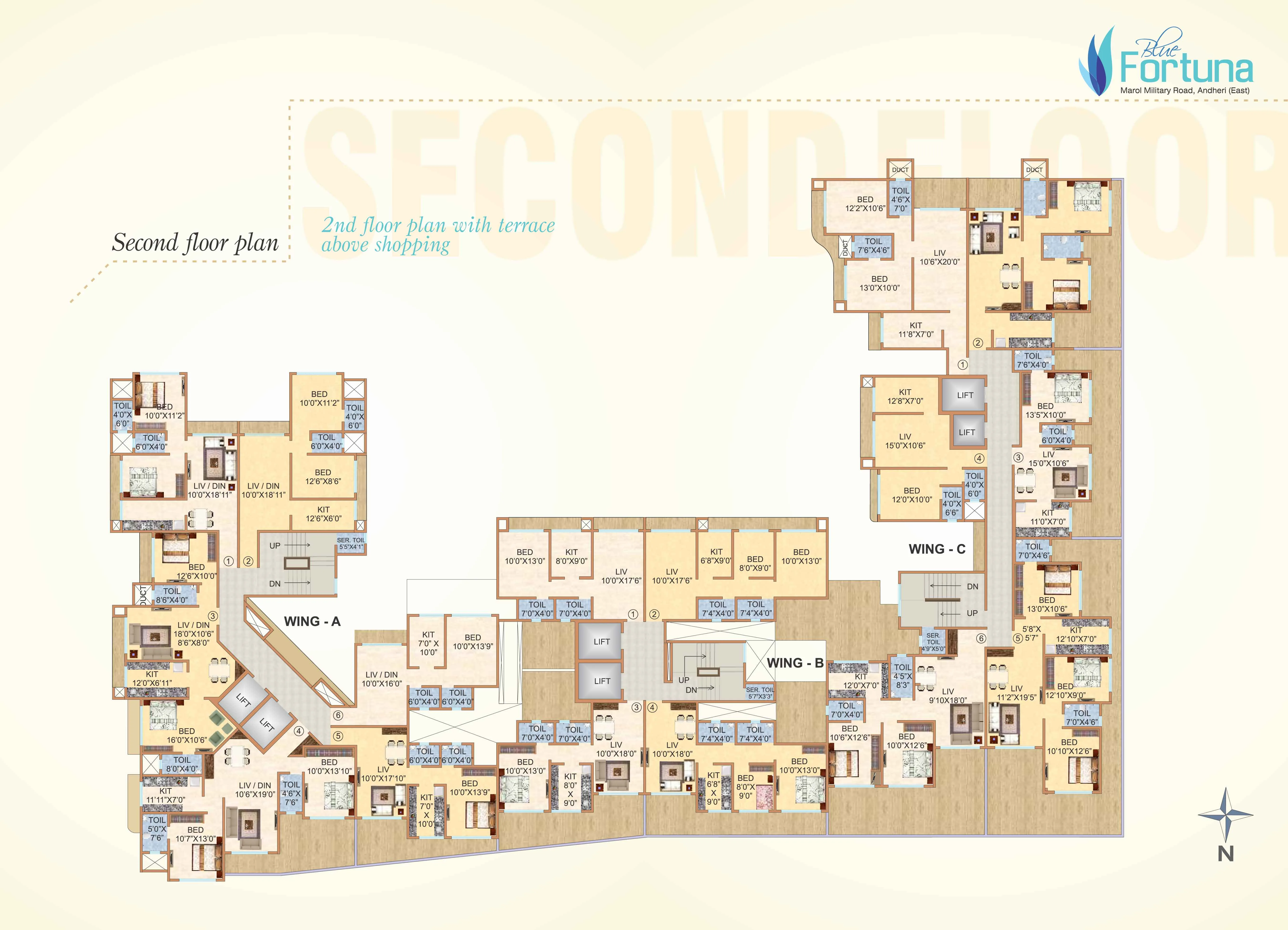 Blue Fortuna Second Floor Plan