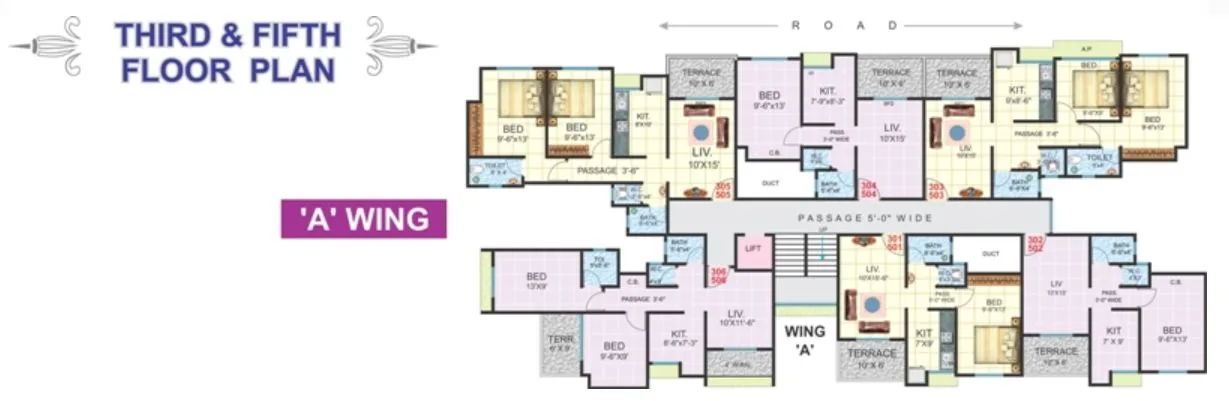 3rd and 5th Floor Plan