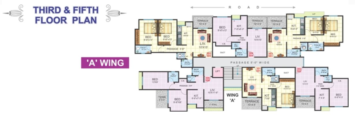 3rd and 5th Floor Plan
