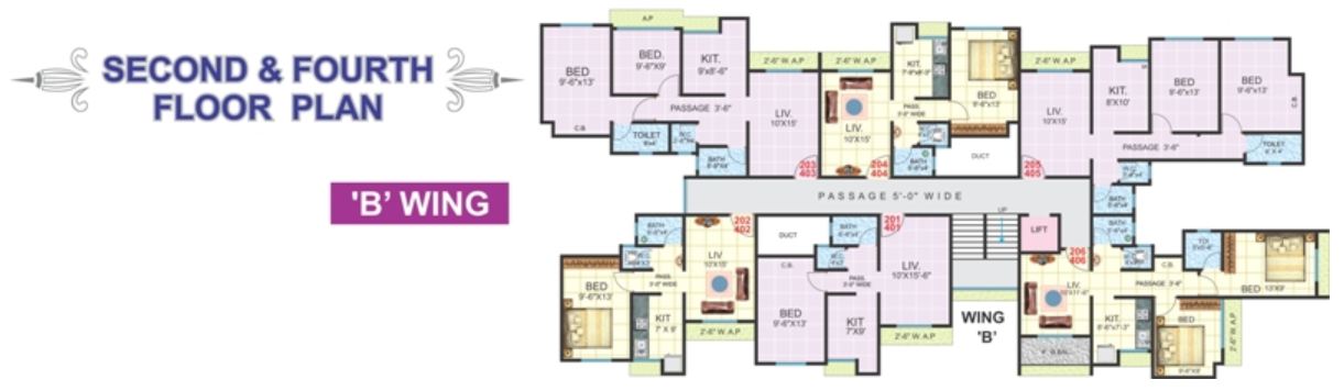 6th and 4th Floor Plan