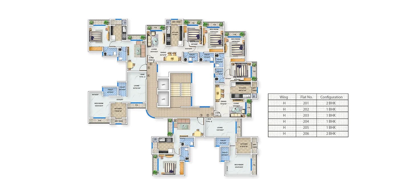 Arkade Arcopolis Typical Floor Plan Wing H