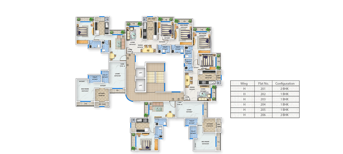 Arkade Arcopolis Typical Floor Plan Wing H