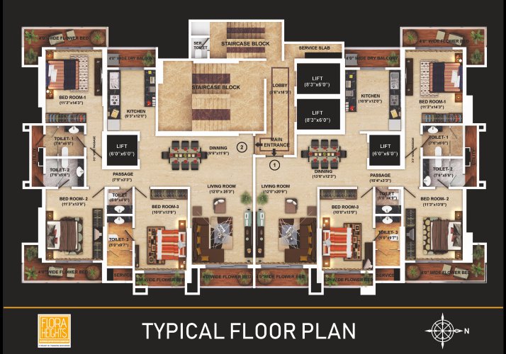 Flora Heights Typical Floor Plan