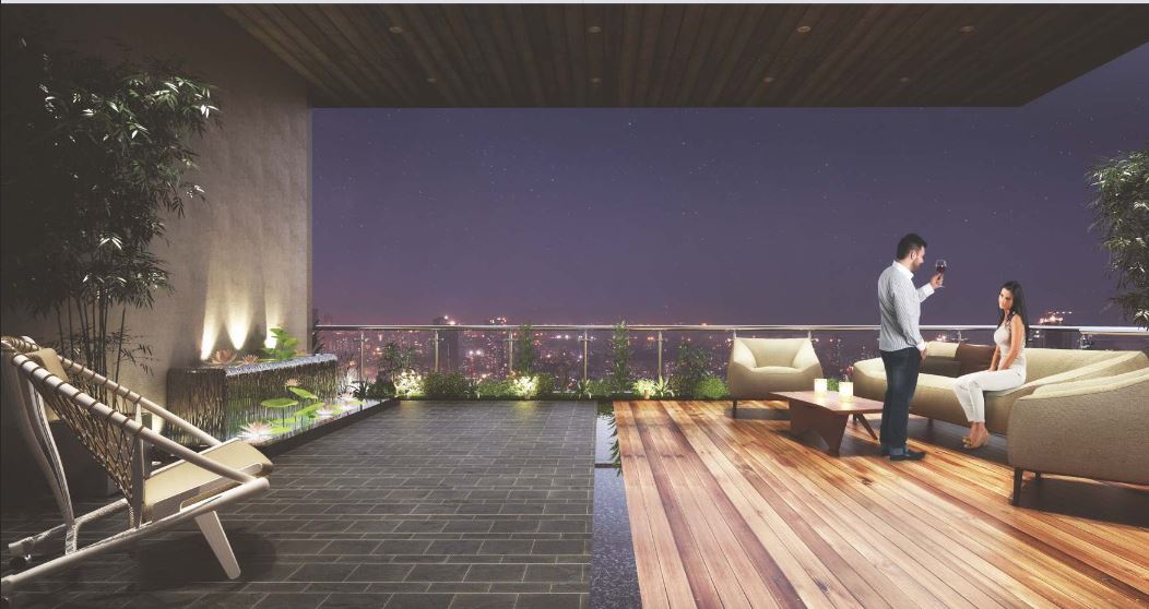 Flora Heights Wooden deck next to swimming pool