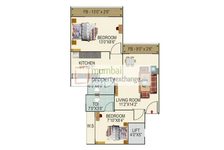 1BHK plan