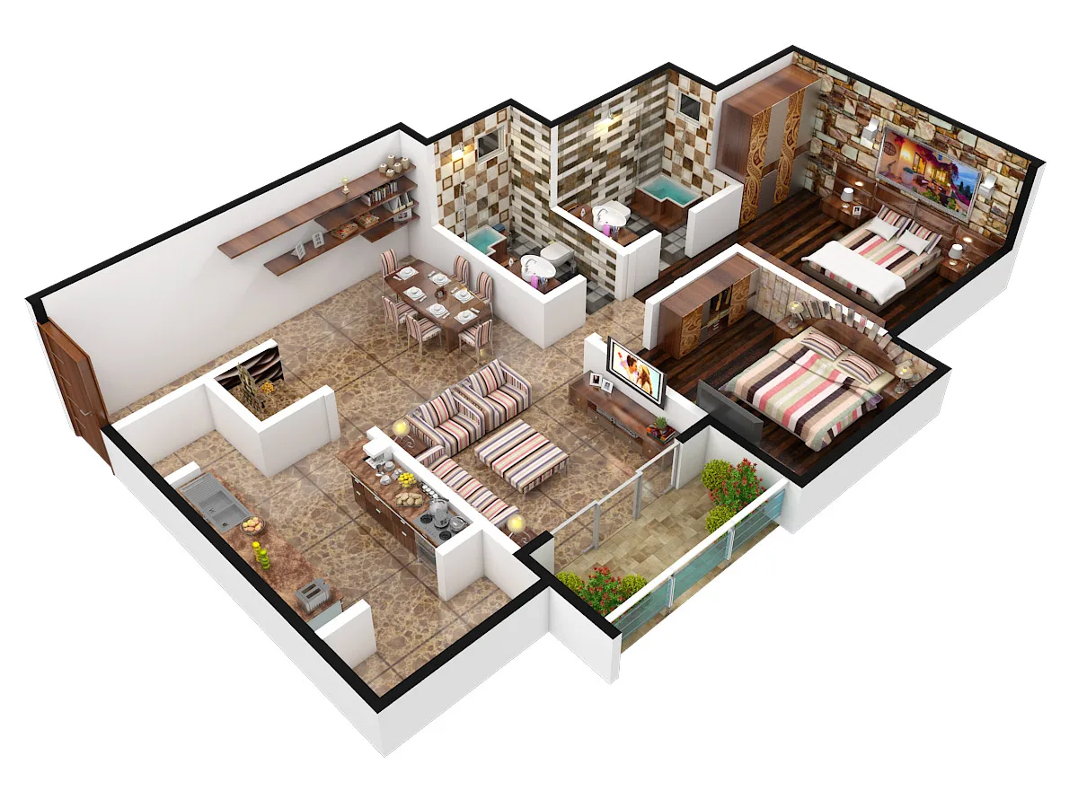 Lodha Eternis 2BHK Isometric