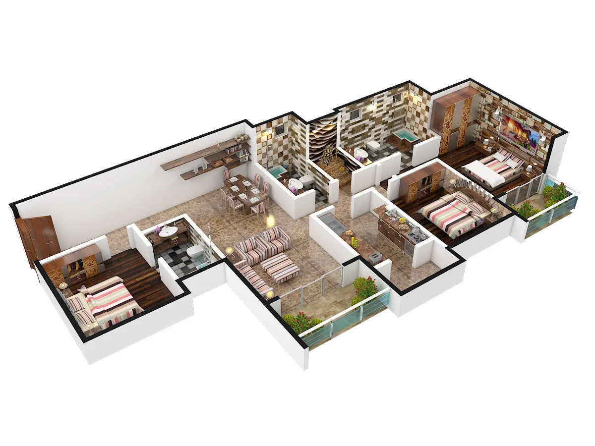 Lodha Eternis 3BHK Isometric