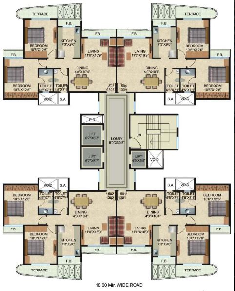 5 and 13 Floor Plan