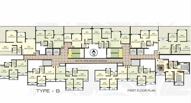 Type B 1st Floor Plan