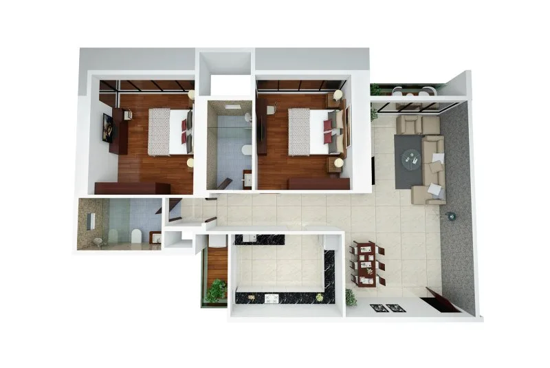 Ajmera Zeon 3BHK Plan