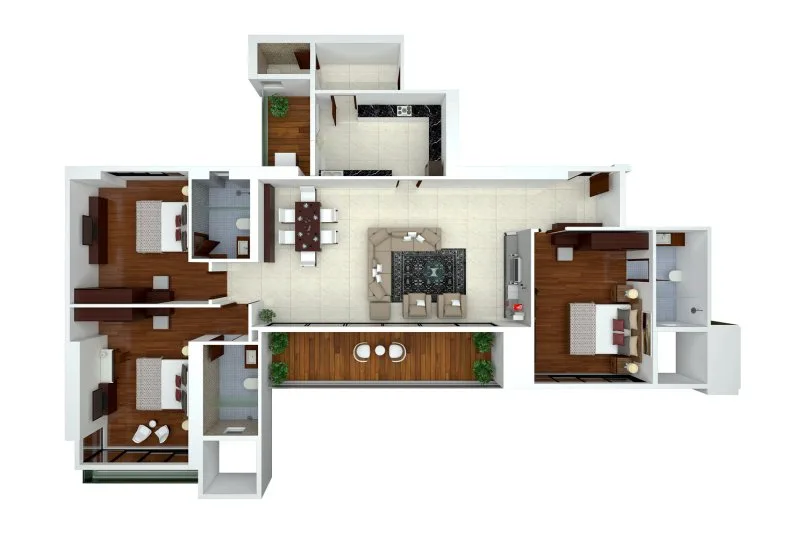 Ajmera Zeon 4BHK Plan