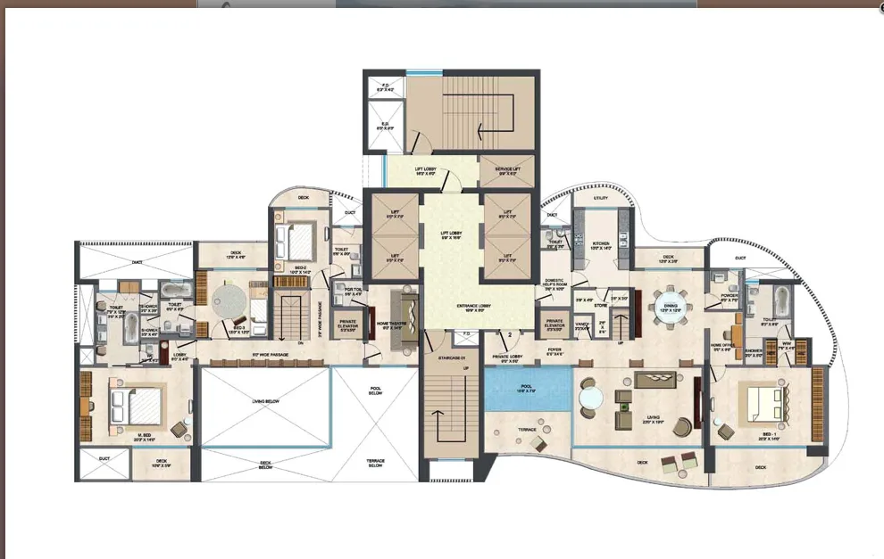 Duplex Upper Floor Plan