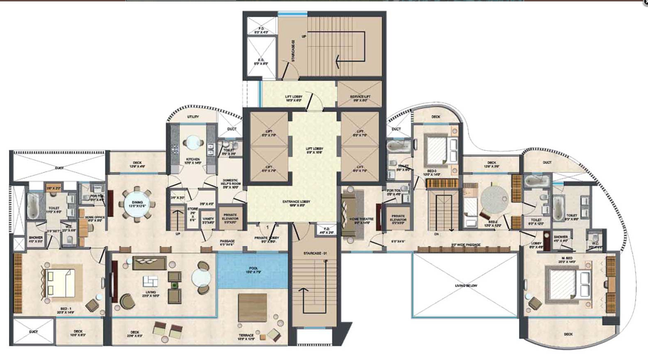 Duplex Lower Floor Plan