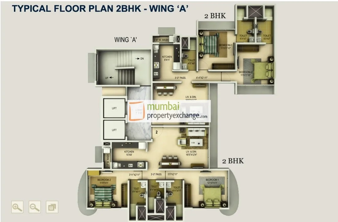 2 BHK Floor Plan