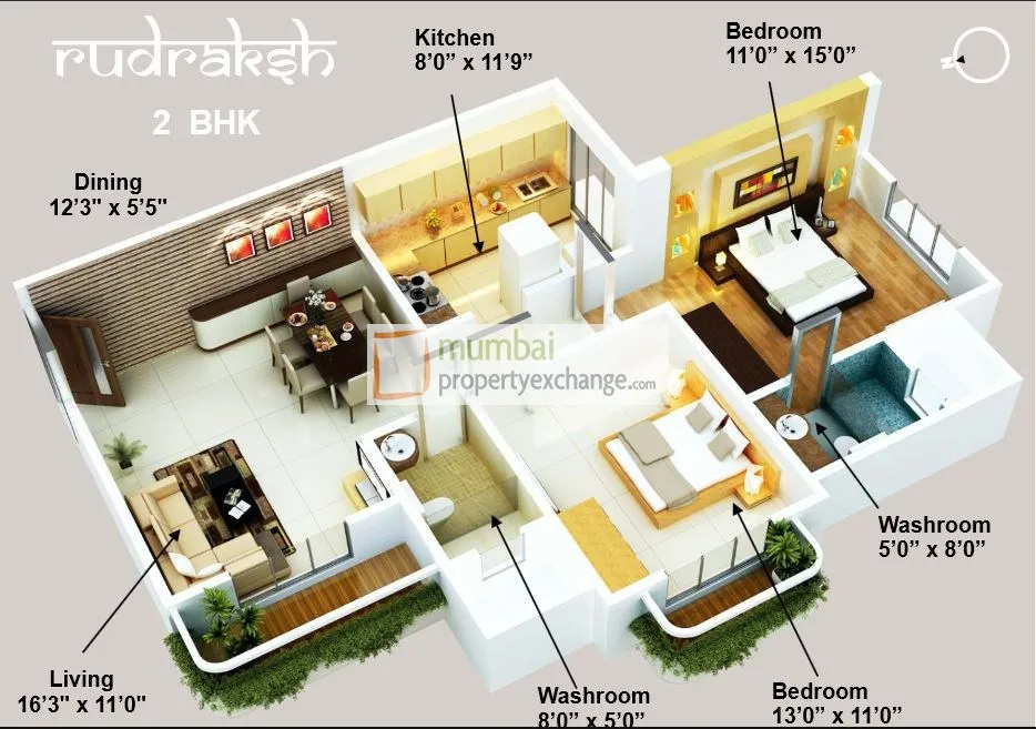 3 BHK Flats on Rent in Rudraksh, Vile Parle East