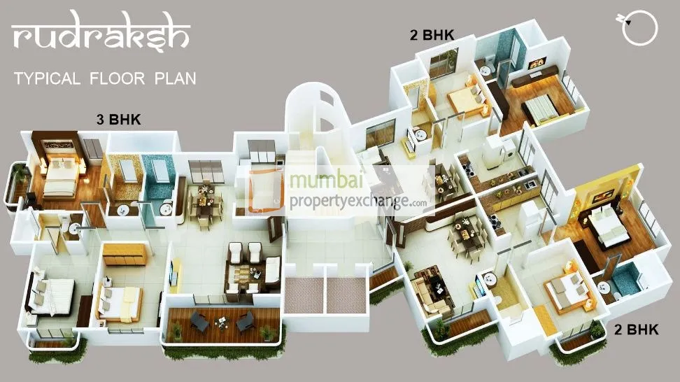 3 BHK Flats on Rent in Rudraksh, Vile Parle East