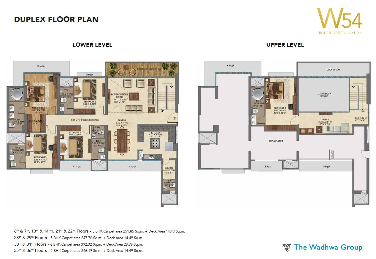 Wadhwa W54 Duplex Floor Plan