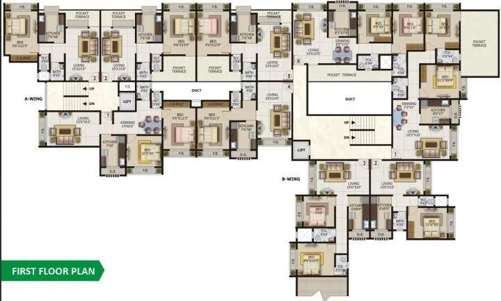 2 BHK Flats on Rent in krishna complex, Vashi