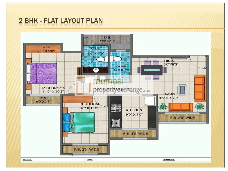 2 BHK Floor Plan