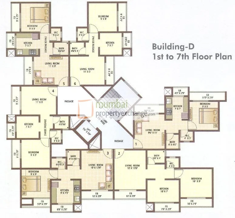 Build D 1-7th Floor Plan