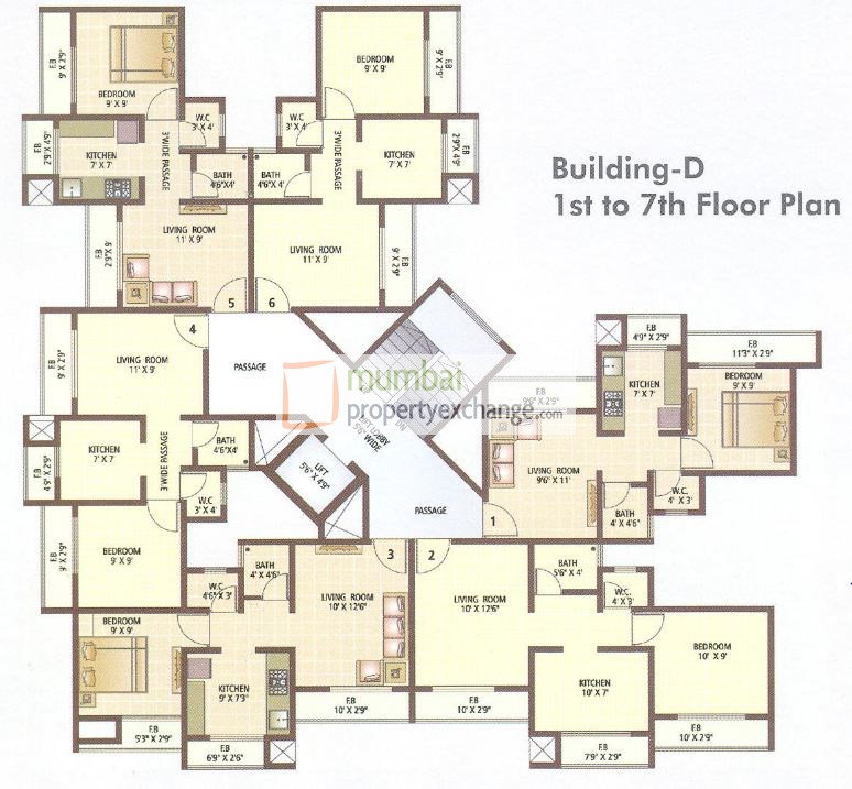 Build D 1-7th Floor Plan