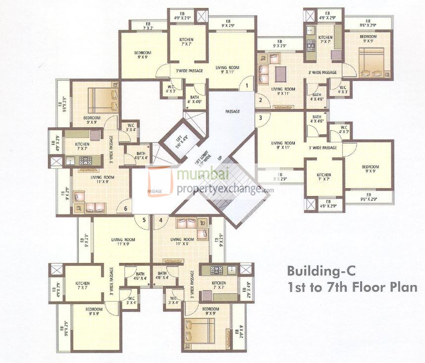 Build C 1-7th Floor Plan