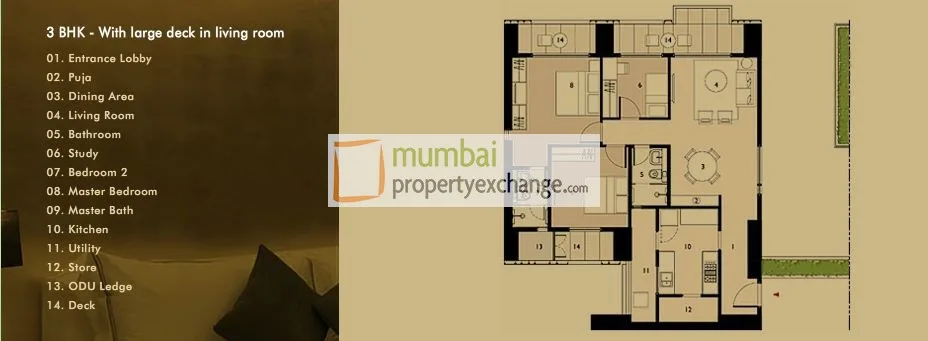 3BHK luxe large Living Room