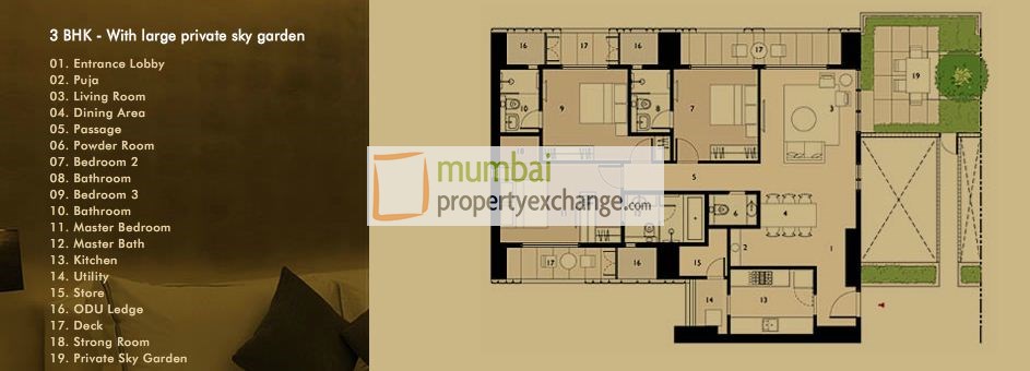 3bhk luxe large  private sky garden