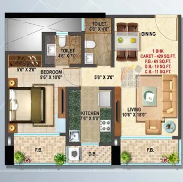 1 Bhk Floor Plan