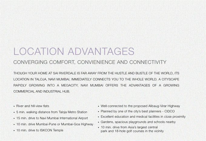 Sai Riverdale Elevation Loctaion Advantage