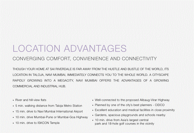 Sai Riverdale Elevation Loctaion Advantage